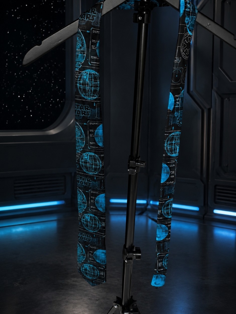 Star Wars Black & Blue Death Star Graphic Tie